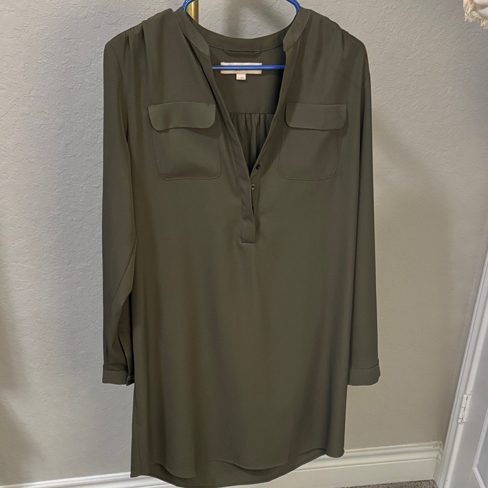 LOFT Olive Midi Dress